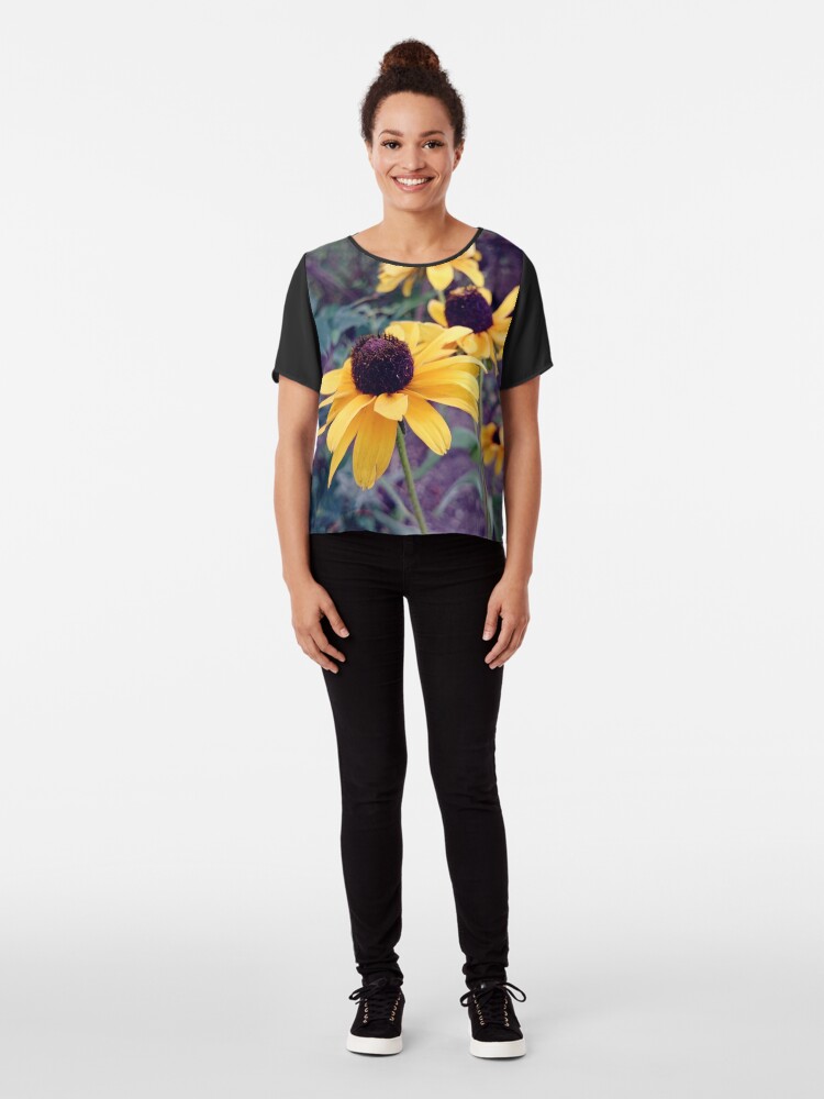 Alternative Ansicht von Gelber Sonnenhut Chiffon Top