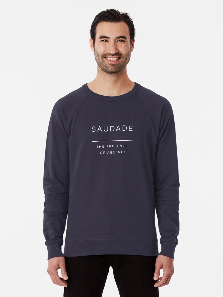 Saudade Definition In White Unisex Lightweight Terry Hoodie