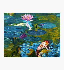 Tranquil Koi Lily Pond Photographic Print