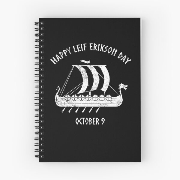 Item preview, Happy Leif Erikson Day October 9 Viking Long Ship designed and sold by funnytshirtemp.