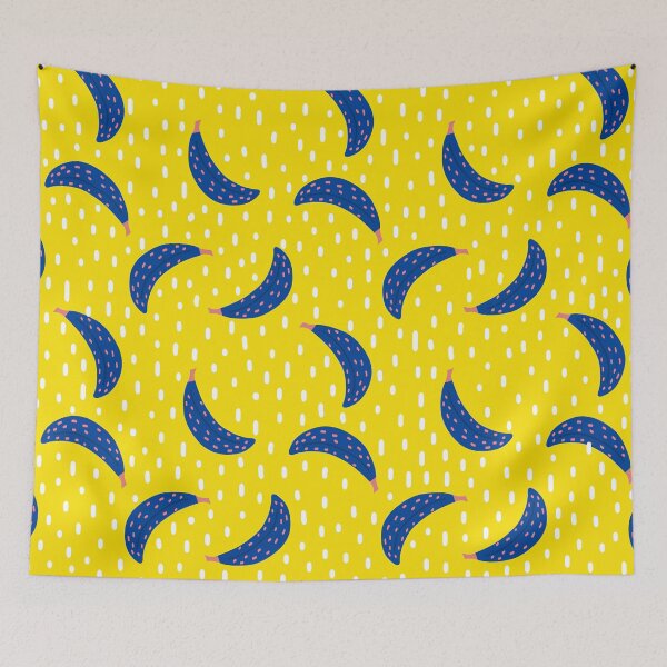 Item preview, Yellow seamless pattern with blue bananas designed and sold by Kirill Berbetch.