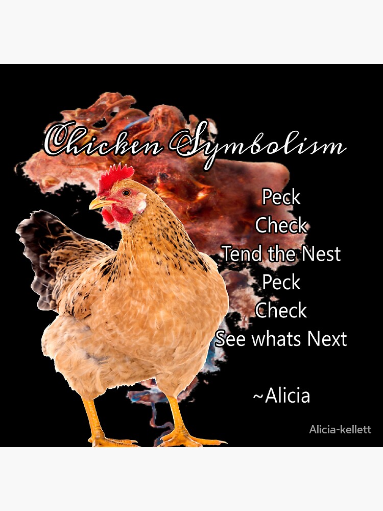 Thumbnail 3 of 3, Sticker, chicken Symbolism Totem Guide designed and sold by Alicia-kellett.