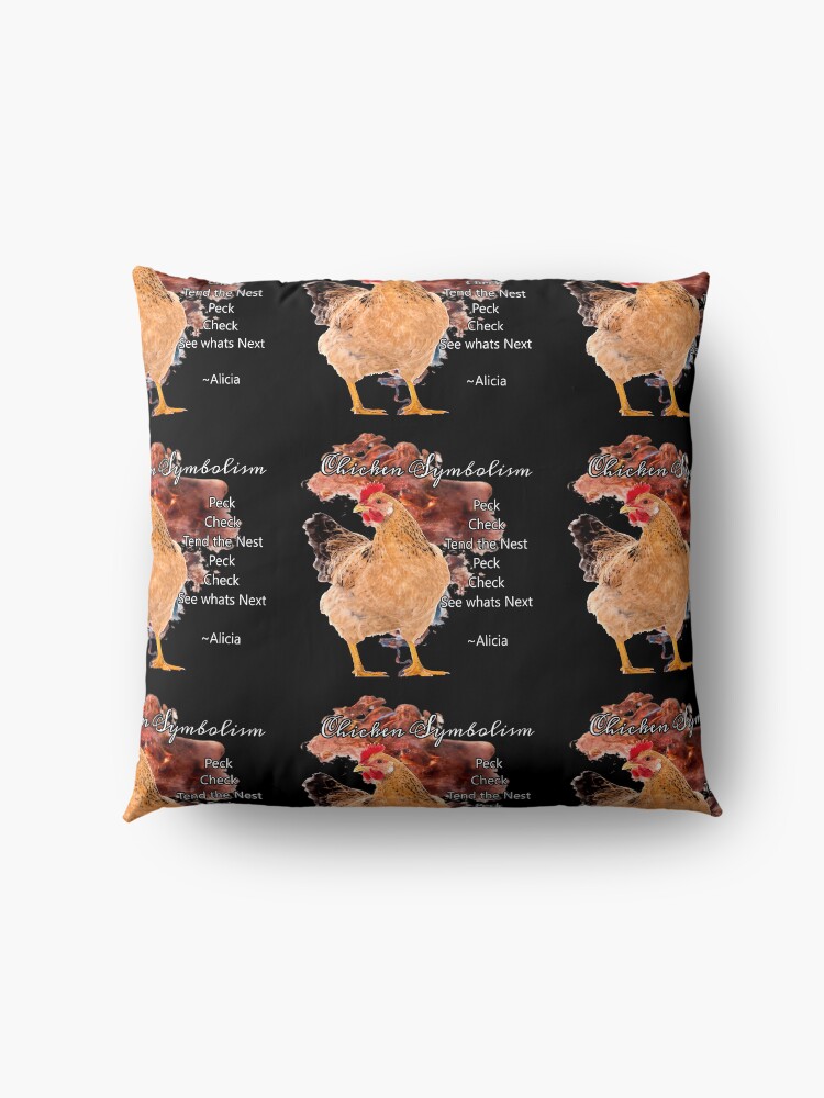 Alternate view of chicken Symbolism Totem Guide Floor Pillow
