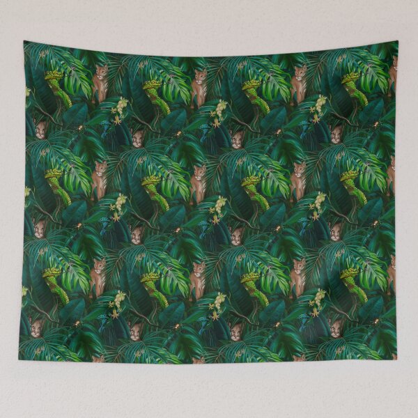 Item preview, Patrón sin costuras tropiocal oscuro designed and sold by fleurdesign-.