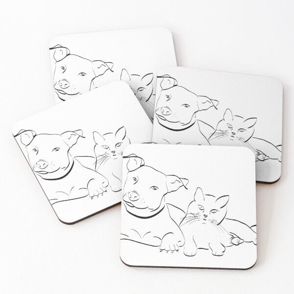 Item preview, cat and dog designed and sold by FractiousTank.