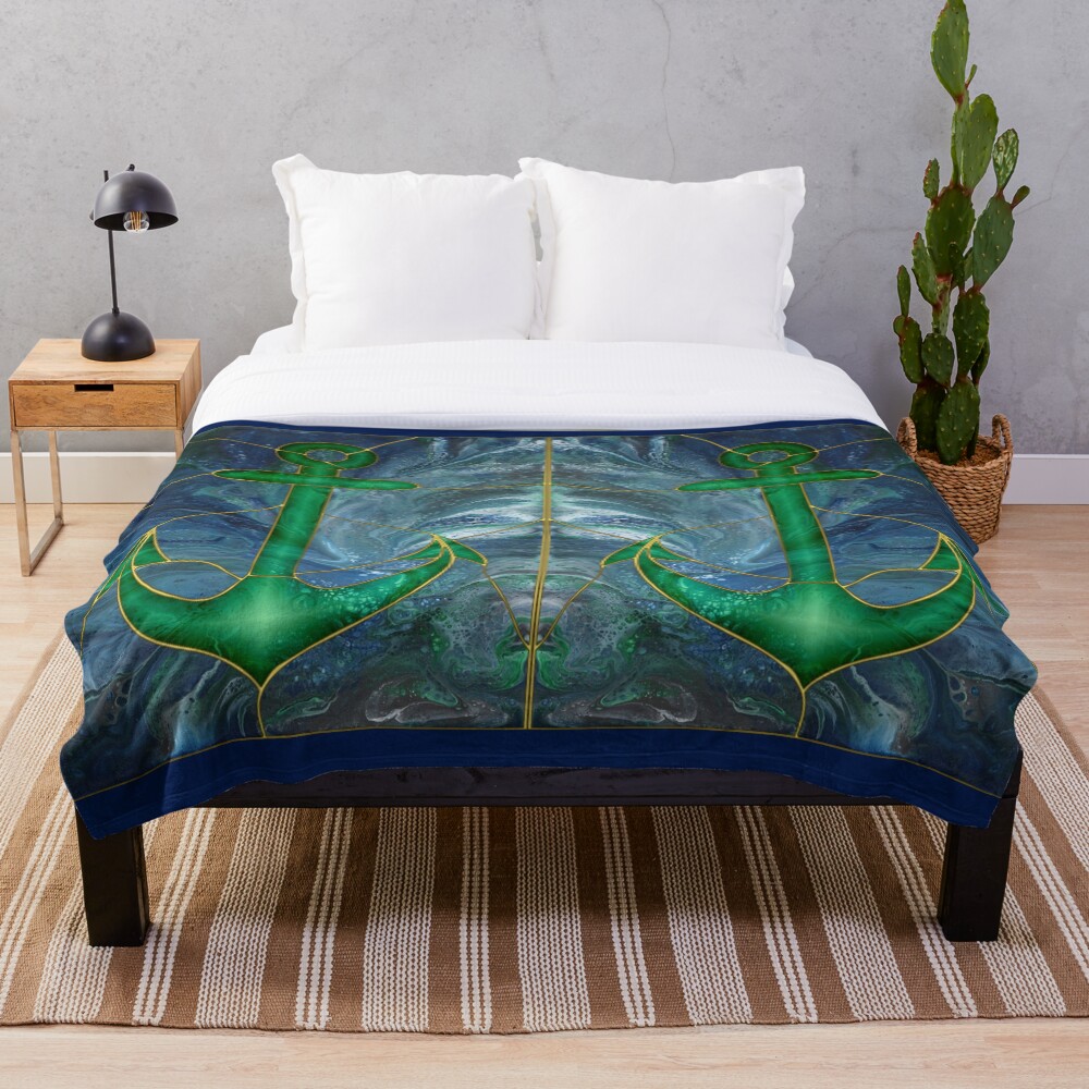 Glass Anchor Throw Blanket