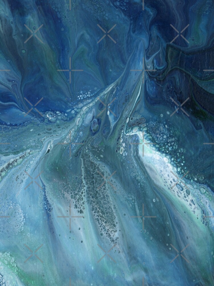 Wave Over Sandbank: fluid acrylic pour painting by kerravonsen