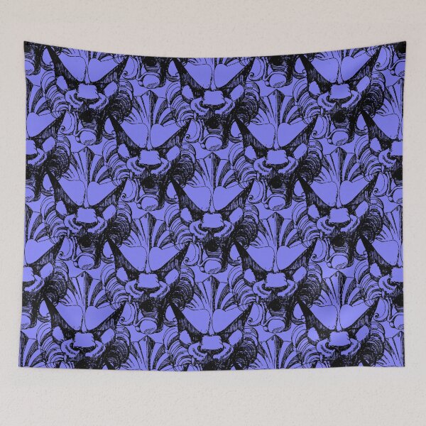Aperçu de l'œuvre Motif grotesque vintage bleu créée et vendue par Carrie_Anne_Designs.
