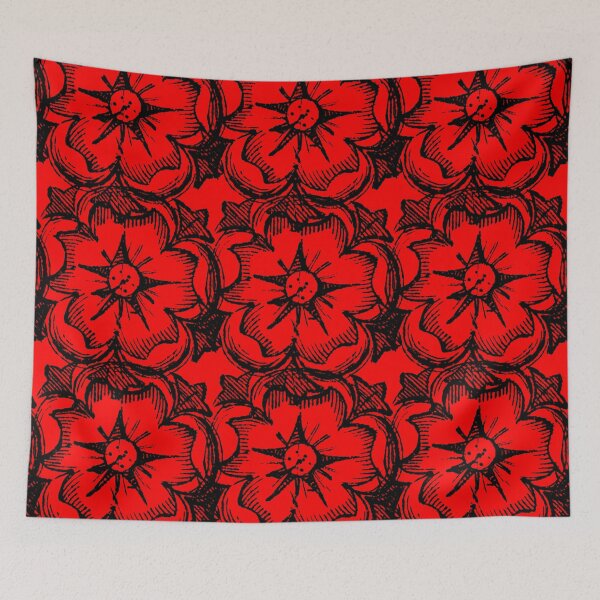 Item preview, Red vintage rose decoration pattern designed and sold by Carrie_Anne_Designs.
