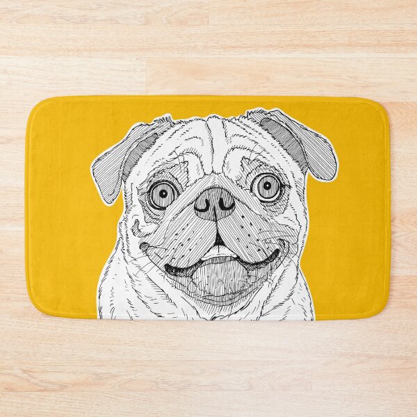 Item preview, Pug Dog Portrait ( yellow background ) designed and sold by Adam Regester.