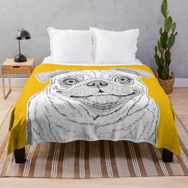 Item preview, Pug Dog Portrait ( yellow background ) designed and sold by Adam Regester.