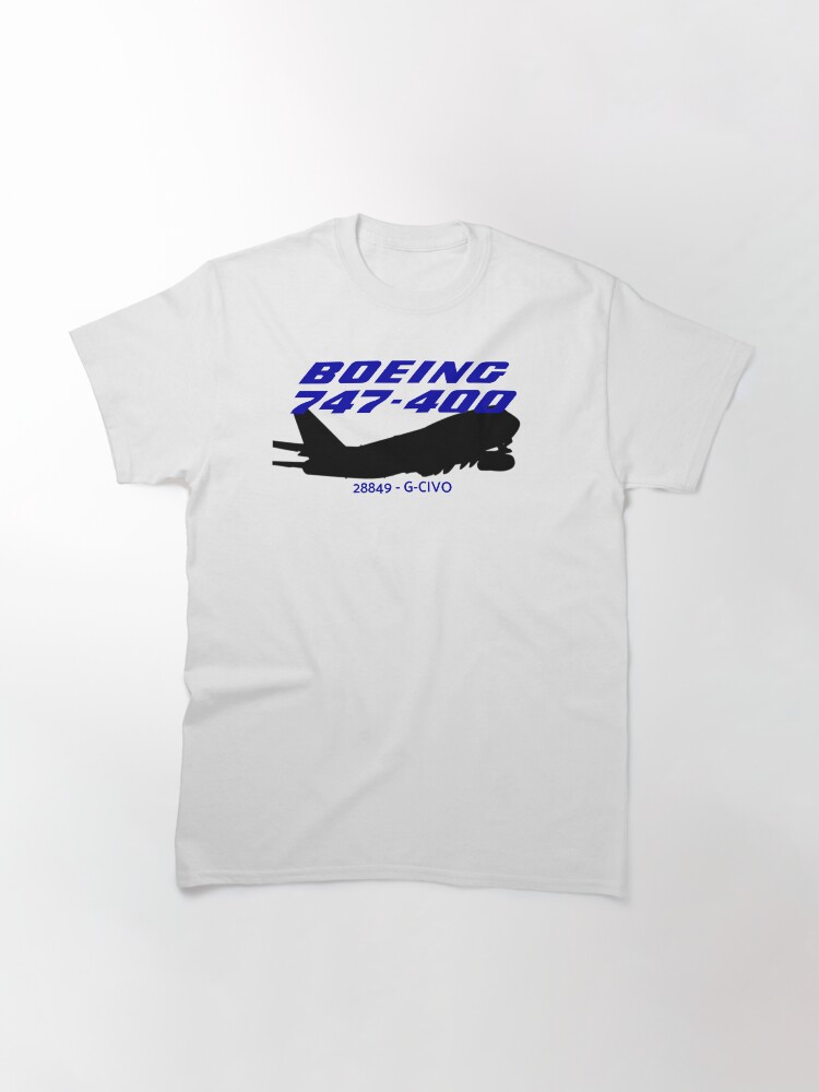 Alternate view of Boeing 747-400 28849 G-CIVO (Black) Classic T-Shirt