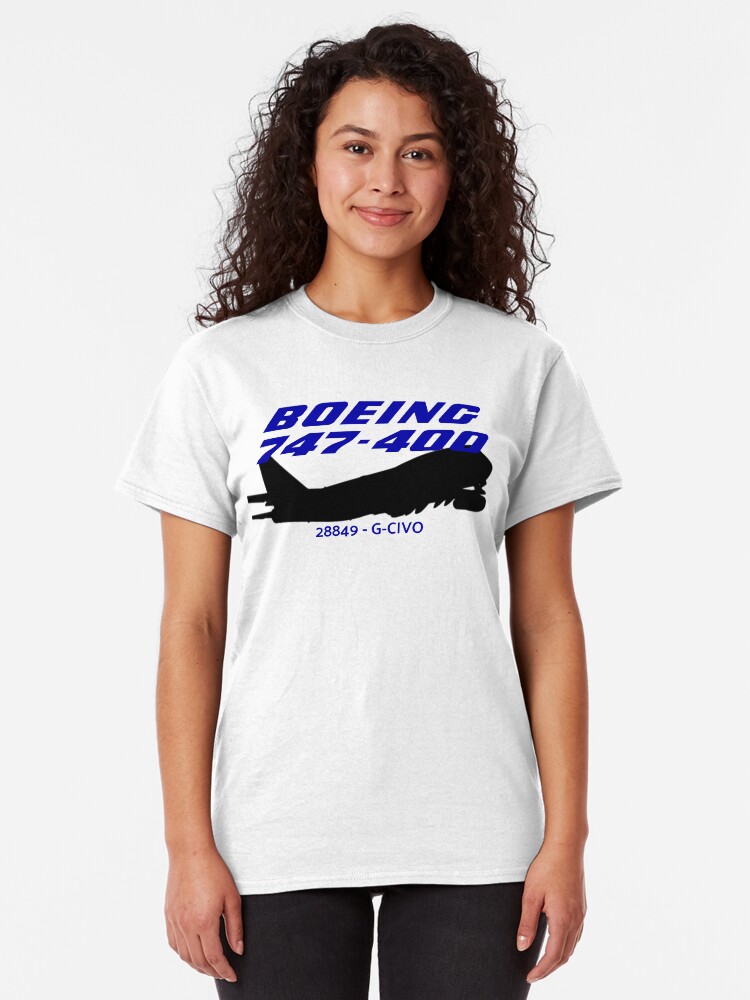 Alternate view of Boeing 747-400 28849 G-CIVO (Black) Classic T-Shirt