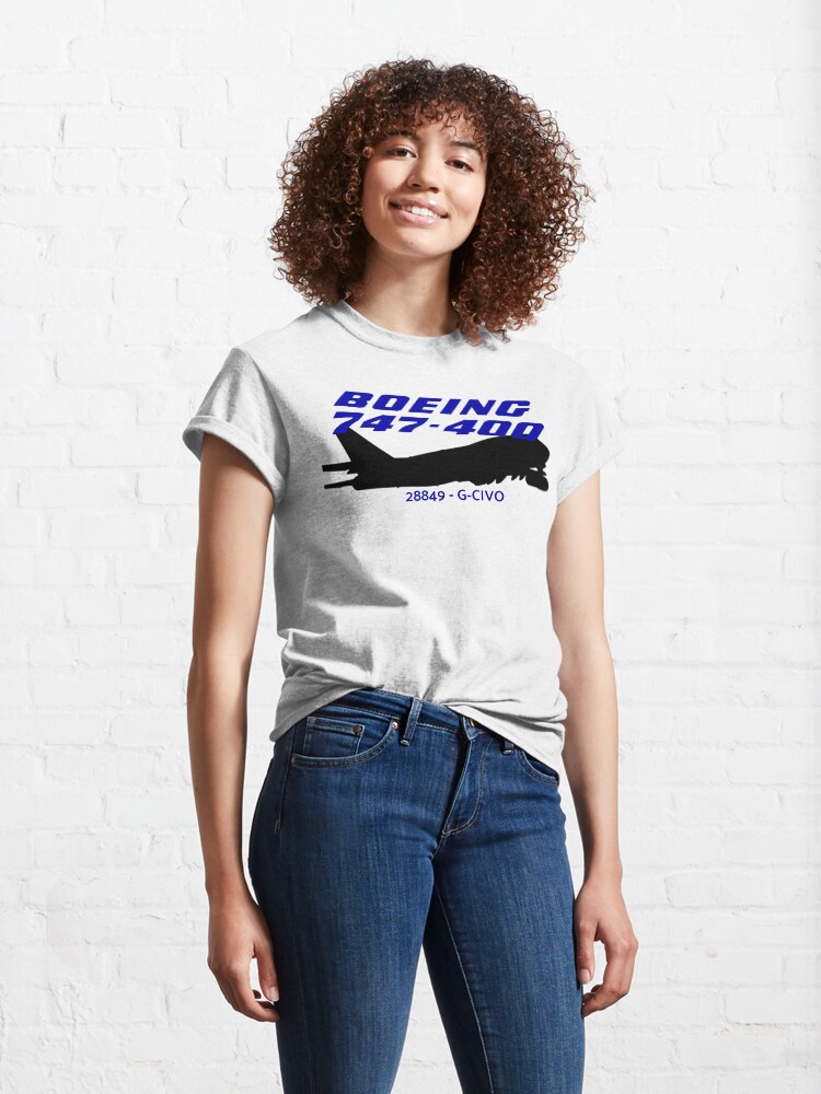 Alternate view of Boeing 747-400 28849 G-CIVO (Black) Classic T-Shirt
