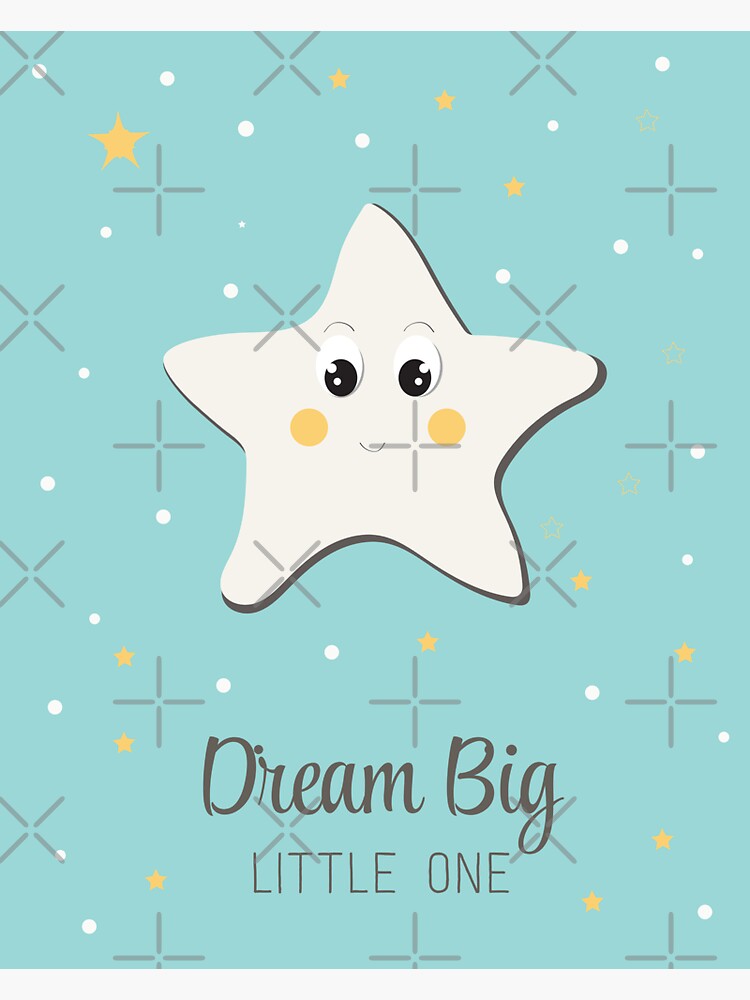 Thumbnail 3 of 3, Sticker, Cute Star - "Dream Big Little One" Illustration. designed and sold by Victoria Riabov.