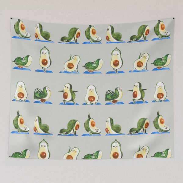 Item preview, Avocado Yoga Watercolor designed and sold by Huebucket.