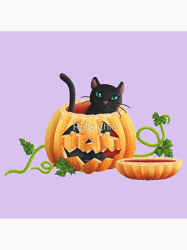 Purple Halloween Pumpkin Art Print by Mydream