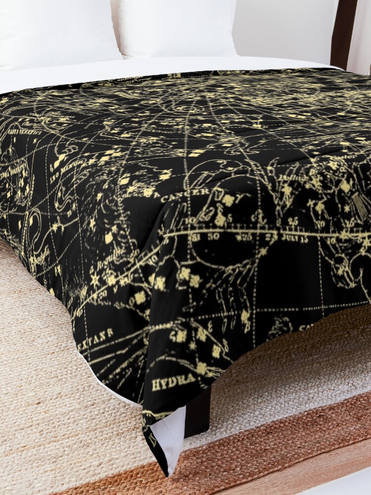 Alternate view of Astronomy Constellations Vintage Art Map, Mythology Astrology Stars Galaxy Universe Cosmos Comforter
