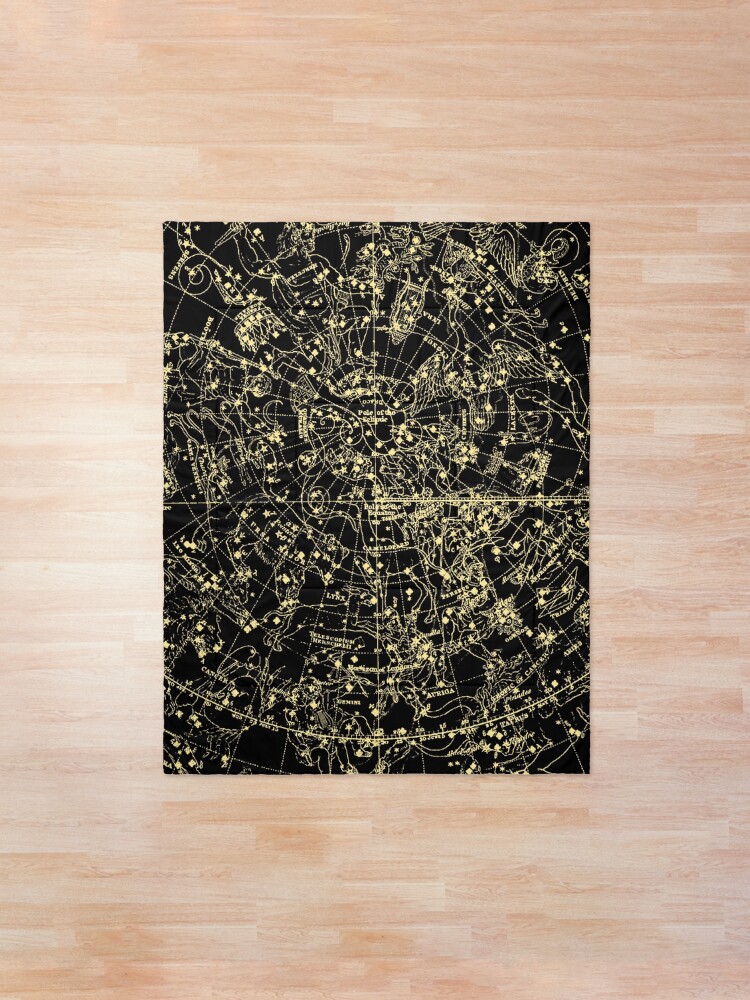 Alternate view of Astronomy Constellations Vintage Art Map, Mythology Astrology Stars Galaxy Universe Cosmos Comforter