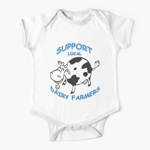 Support Local Dairy Farmers Short Sleeve Baby One-Piece