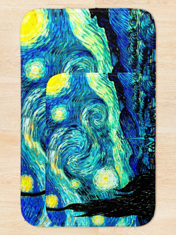 Alternate view of STARRY NIGHT: Vincent Van Gogh Famous Painting Print Bath Mat