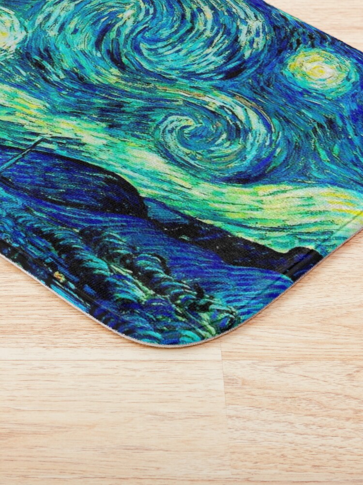 Alternate view of STARRY NIGHT: Vincent Van Gogh Famous Painting Print Bath Mat