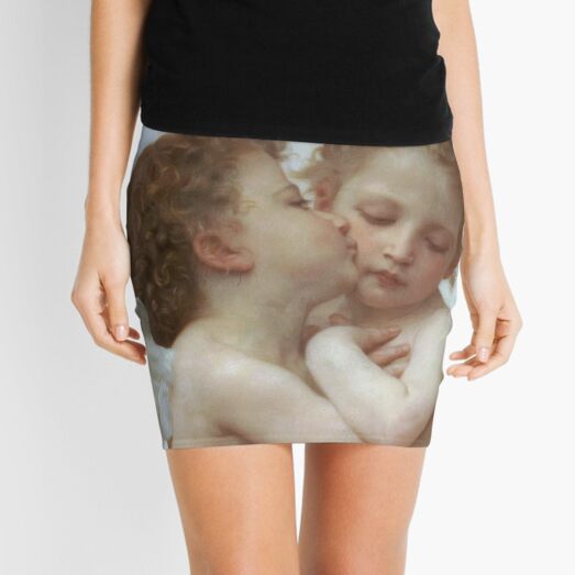 Lamour and Psyche Children – (William Adolphe Bouguereau) Mini Skirt