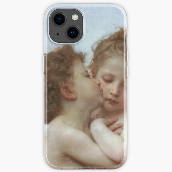 Lamour and Psyche Children – (William Adolphe Bouguereau) #LamourandPsycheChildren #Lamour #Psyche #Children iPhone Soft Case