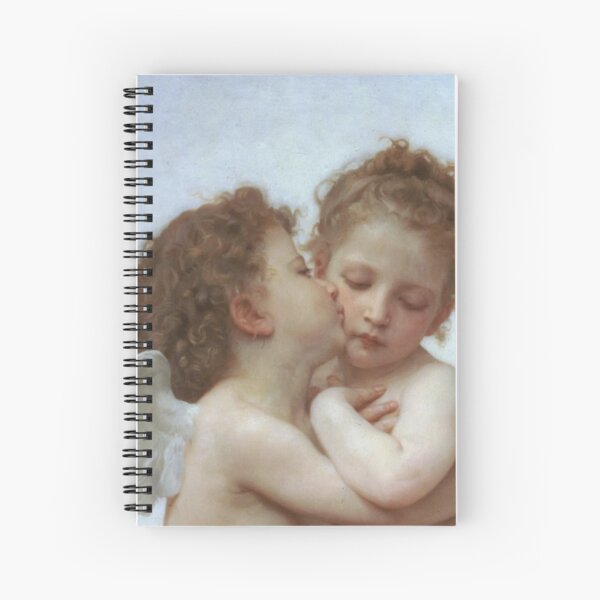 Lamour and Psyche Children – (William Adolphe Bouguereau) #LamourandPsycheChildren #Lamour #Psyche #Children Spiral Notebook