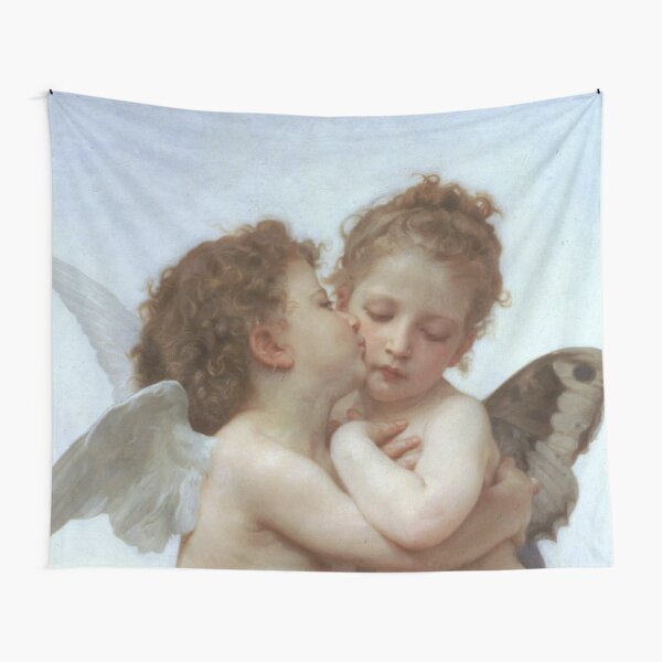 Lamour and Psyche Children – (William Adolphe Bouguereau) #LamourandPsycheChildren #Lamour #Psyche #Children Tapestry