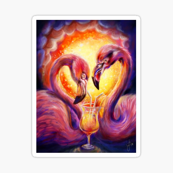 Flamingo cocktail Sticker