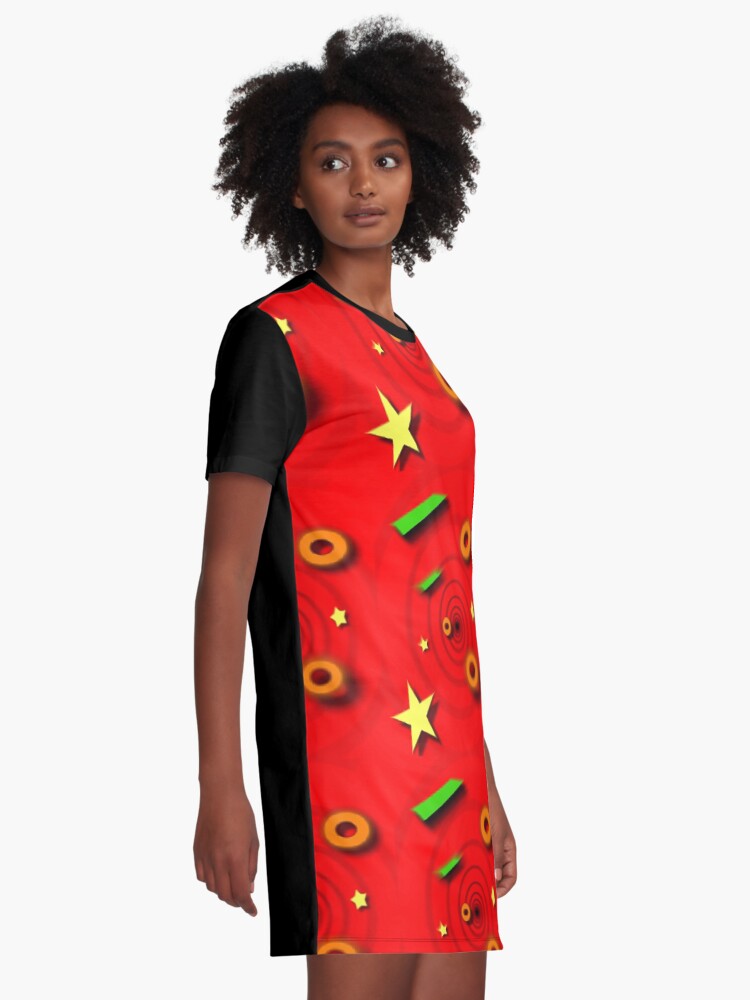 Alternate view of Vertigo Red Graphic T-Shirt Dress