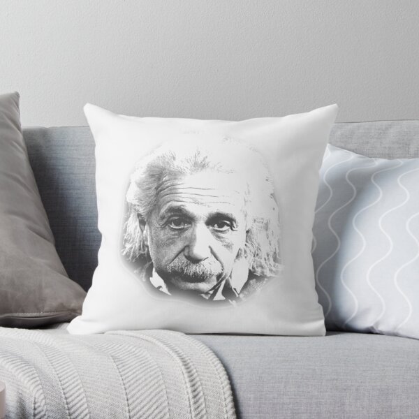 Image, Albert #Einstein, #Physicist, #Physics, #Science, Theory of Relativity, Gravity, Speed of Light, Genius, Great Scientist, Scientist, Thinker Throw Pillow