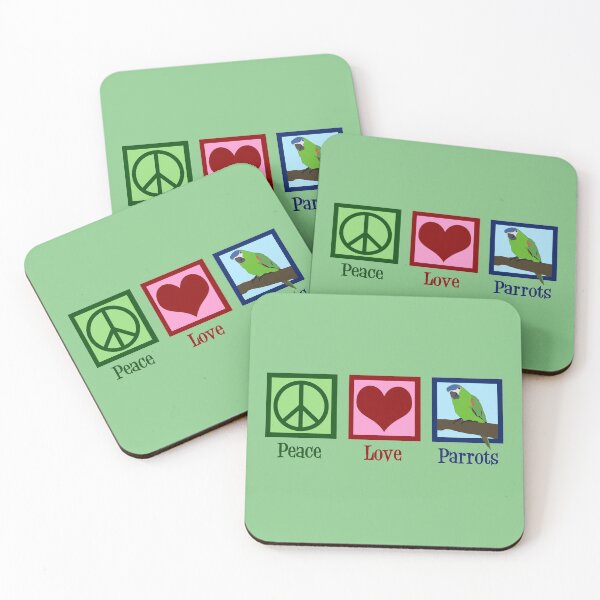 Item preview, Peace Love Parrots designed and sold by Epic Love Designs.