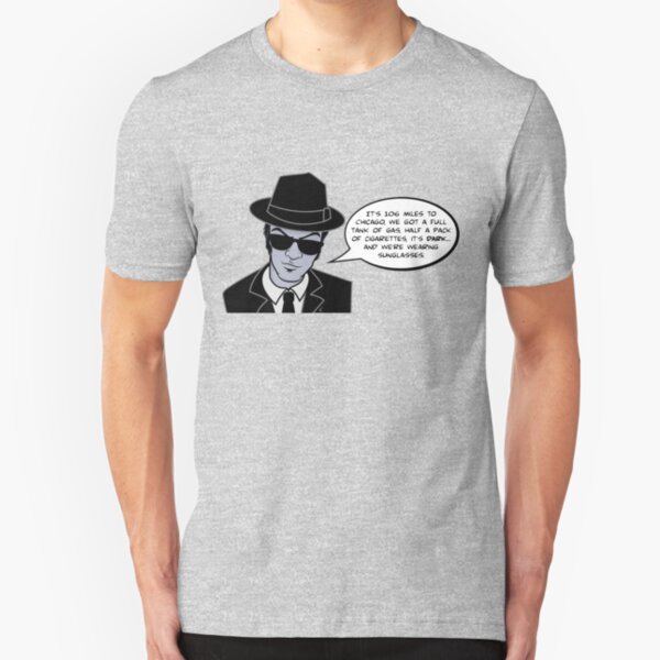 106 Miles To Chicago Mens PRINTED T-SHIRT Blues Brothers Mission Sunglasses