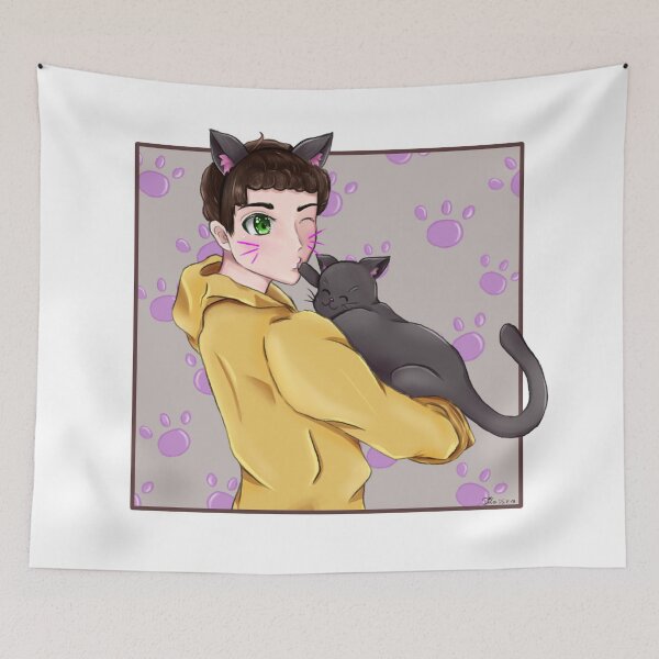 Item preview, Kawaii boy with cat designed and sold by Kurune.