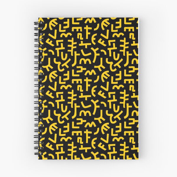 Item preview, Hand Drawn Kuba Cloth Style Pattern 121019 - Amber on Black designed and sold by Artberry.