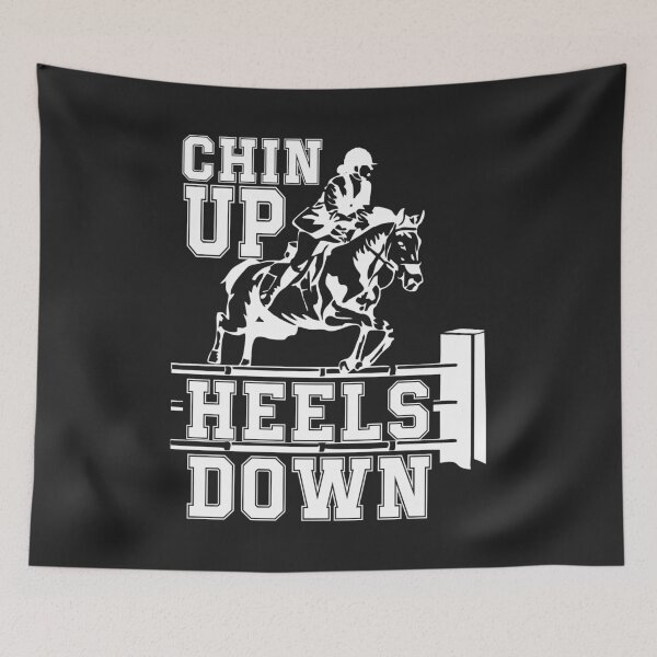 Item preview, Chin up Heels Down horse jumping Equestrian gift for girls designed and sold by hadleydesigns.