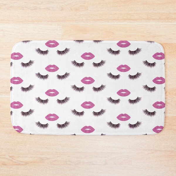 Item preview, Lashes and lips with pink glitter designed and sold by sashica.