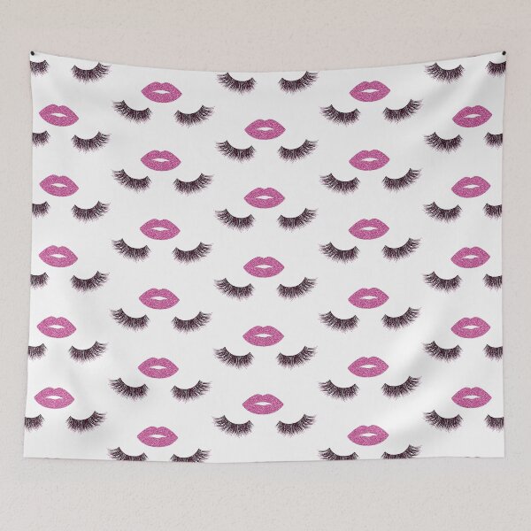 Item preview, Lashes and lips with pink glitter designed and sold by sashica.