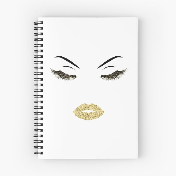 Item preview, Lashes and lips with gold glitter designed and sold by sashica.