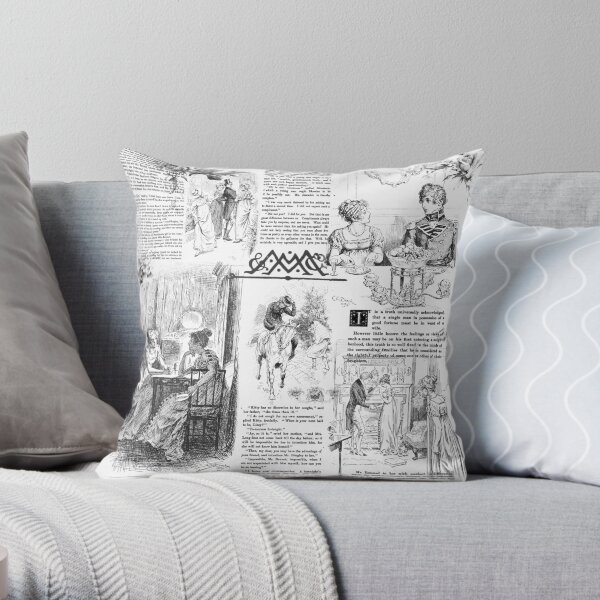 Pride and Prejudice - Pages Throw Pillow