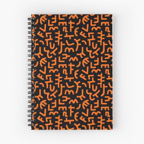 Artikelvorschau, Hand gezeichnetes Kuba-Stoff-Art-Muster 121019 - Orange auf Schwarzem entworfen und verkauft von Artberry.