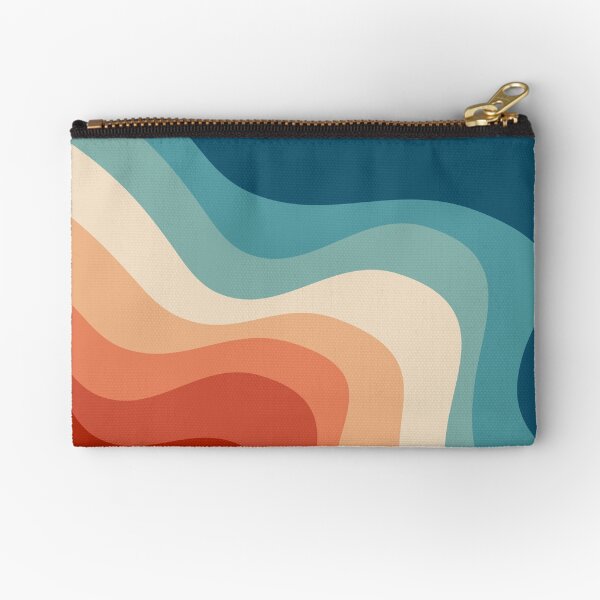 Retro style waves Zipper Pouch