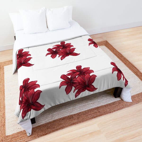 Rote Blüten / rote Blumen Tagesdecke