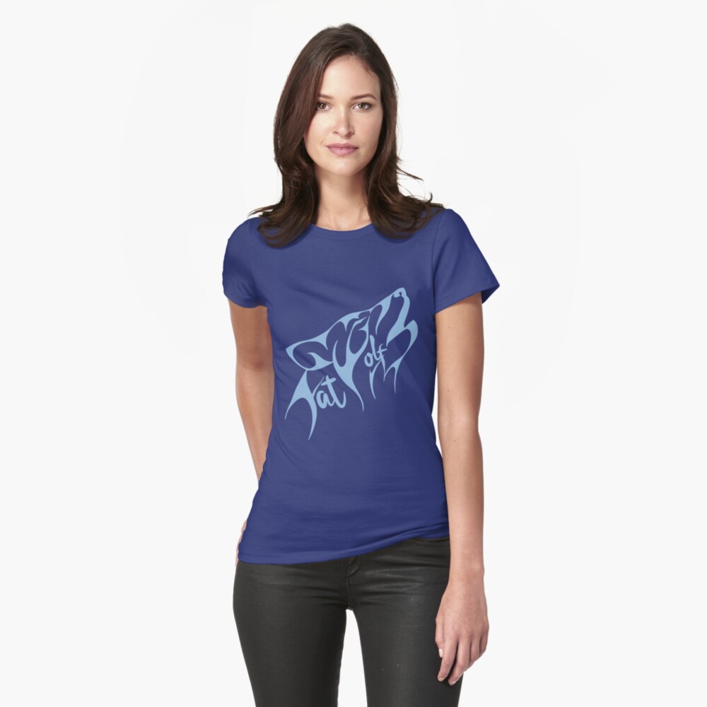 Fat Wolf - Stylised Blue Fitted T-Shirt