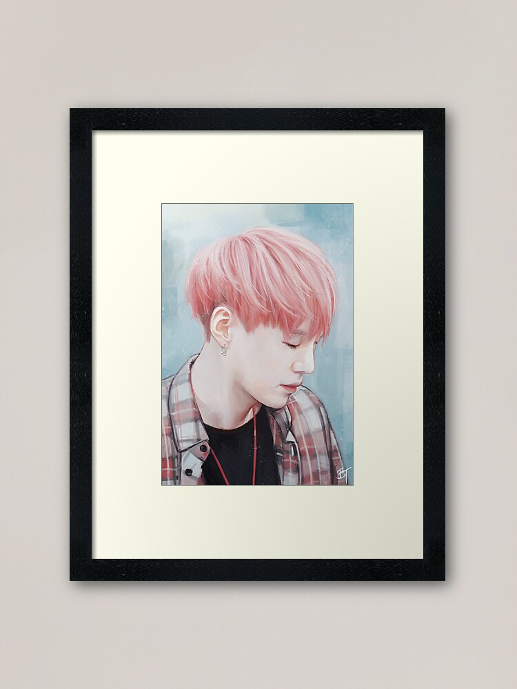 Alternate view of Fluffy Pink Yoongi Framed Art Print