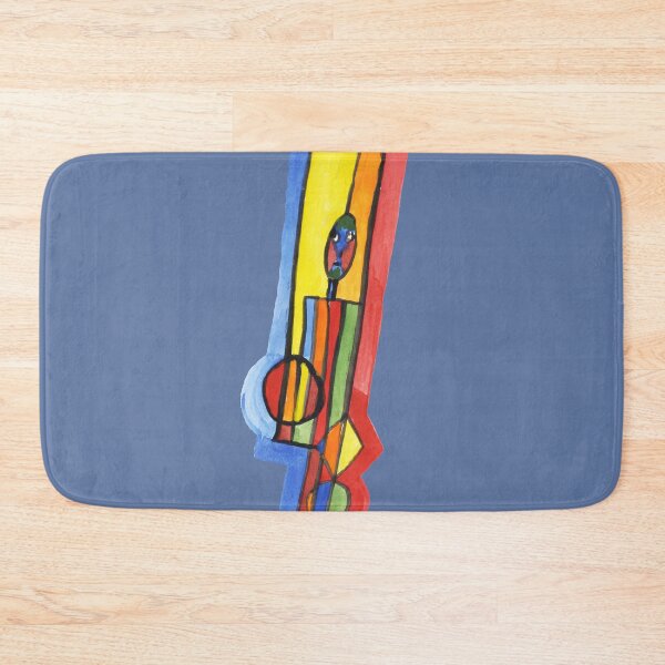 Item preview, Man with Colorful Geometry on Grey-Blue Board designed and sold by Istvan Ocztos.