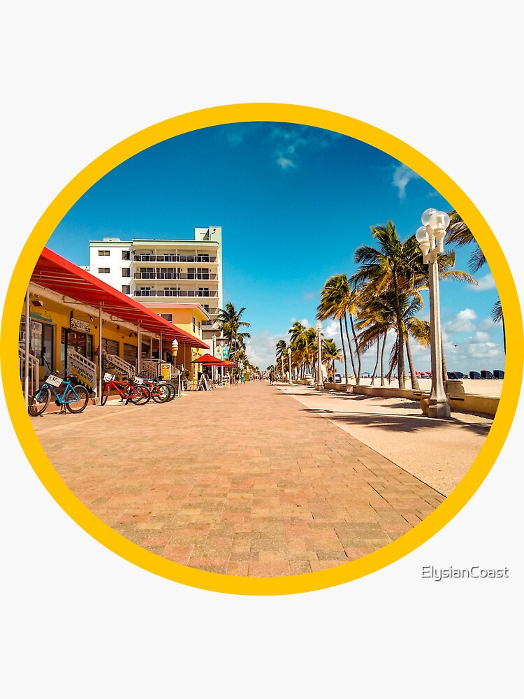 "Hollywood Beach Broadwalk" Sticker for Sale by ElysianCoast Redbubble