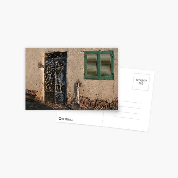 Door and Shuttered Window Postcard